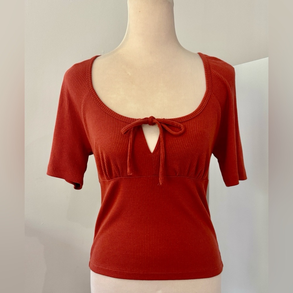 J.Crew Tie-Front Vintage Rib T-Shirt Medium New with Tag